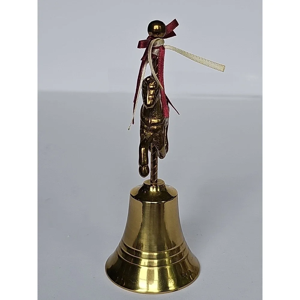 Vintage Solid Brass Carousel Horse Ringer Table Bell‎ M1030